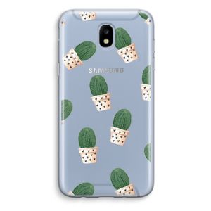 Cactusprint roze: Samsung Galaxy J5 (2017) Transparant Hoesje