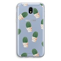 Cactusprint roze: Samsung Galaxy J5 (2017) Transparant Hoesje