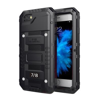 Waterdichte stof schokbestendige zink legering + siliconen case voor iPhone 8 & 7 (zwart)