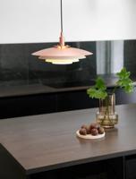 Hanglamp scandinavisch opaal &apos;Bretagne 38&apos; Nordlux G9 fitting koper modern 380mm