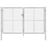 Poort 306x200 cm gegalvaniseerd staal zilverkleurig