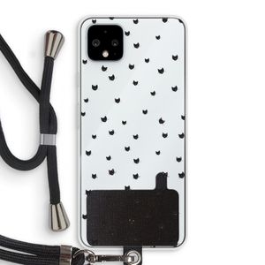 Kleine kattenkopjes: Pixel 4 XL Transparant Hoesje met koord