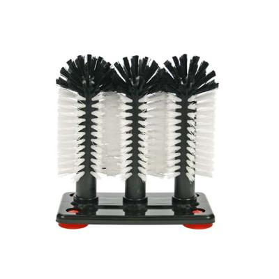 Spoelborstels - voor bierglazen - 19 x 18 x 10 cm - zwart - 3x stuks - professionele horeca borstels