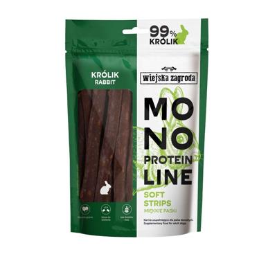 WIEJSKA ZAGRODA Monoprotein line Soft strips Rabbit - traktatie voor hond - 100g