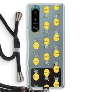 Ananas: Sony Xperia 5 III Transparant Hoesje met koord