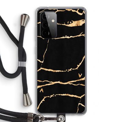 Gouden marmer: Samsung Galaxy A72 5G Transparant Hoesje met koord