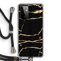 Gouden marmer: Samsung Galaxy A72 5G Transparant Hoesje met koord
