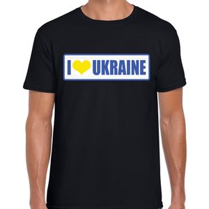 I love Ukraine / Oekraine landen t-shirt zwart heren