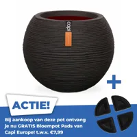 Vase ball Rib NL 62x48 black