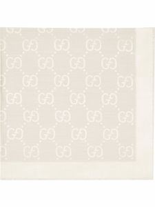 Gucci écharpe en soie à motif en jacquard - Blanc