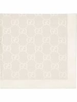 Gucci patterned-jacquard silk scarf - Blanc