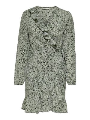 Only Jurk Carly l/s wrap short dress