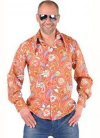 Hippie blouse Paisley oranje/bruin - thumbnail
