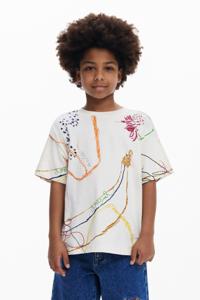 T-shirt met korte mouwen en strepen - WHITE - 5/6