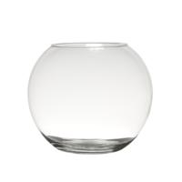 Hakbijl Glass bloemenvaas/terrarium bolvormig - D30 x H23 cm - glas - 6L - transparant