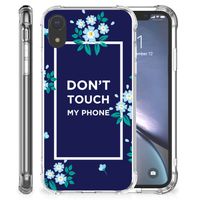 Apple iPhone Xr Anti Shock Case Flowers Blue DTMP - thumbnail