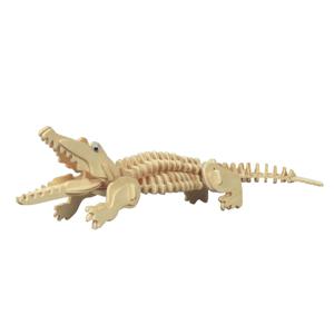 Houten dieren 3D puzzel krokodil - Speelgoed bouwpakket - 23 x 18,5 x 0,3 cm