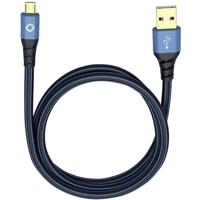 Oehlbach USB Plus Micro USB 2.0 [1x USB-A 2.0 stekker - 1x Micro-USB 2.0 B stekker] 0.50 m Blauw Vergulde steekcontacten - thumbnail