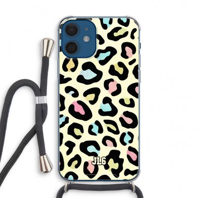Leopard pattern: iPhone 12 mini Transparant Hoesje met koord