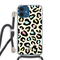 Leopard pattern: iPhone 12 mini Transparant Hoesje met koord Leopard pattern: iPhone 12 mini Transparant Hoesje met koord