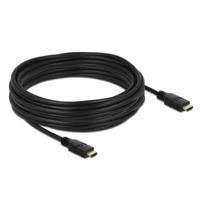 Delock 85284 HDMI-kabel HDMI Aansluitkabel HDMI-A-stekker 10 m Zwart 4K UHD, Vergulde steekcontacten, Afgeschermd (dubbel), Verdraaid