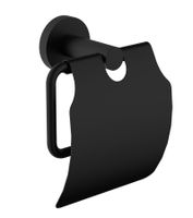 Sapho X-Round toiletrolhouder met klep zwart - thumbnail