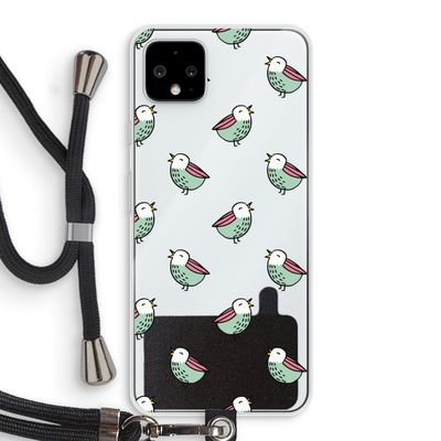 Vogeltjes: Pixel 4 XL Transparant Hoesje met koord