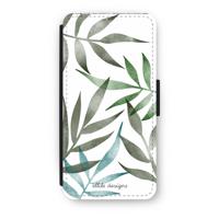 Tropical watercolor leaves: iPhone 8 Flip Hoesje