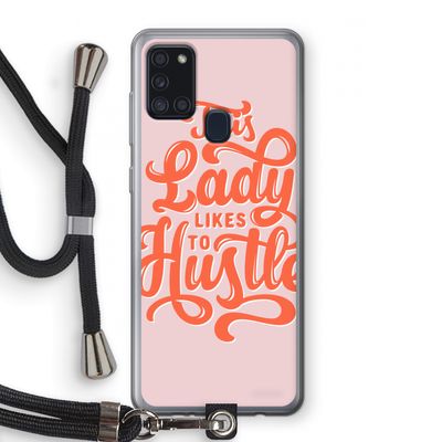 Hustle Lady: Samsung Galaxy A21s Transparant Hoesje met koord