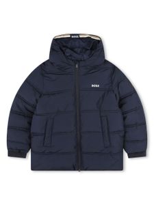 BOSS Kidswear veste matelassée à logo brodé - Bleu