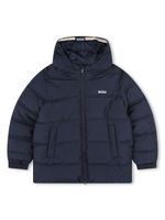 BOSS Kidswear veste matelassée à logo brodé - Bleu