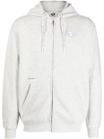 AAPE BY *A BATHING APE® hoodie zippé à patch logo - Gris - thumbnail