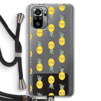 Ananas: Xiaomi Redmi Note 10S Transparant Hoesje met koord Ananas: Xiaomi Redmi Note 10S Transparant Hoesje met koord