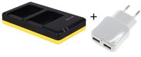 Duo lader voor 2 camera accu's Nikon EN-EL5 + handige 2 poorts USB 230V adapter - thumbnail