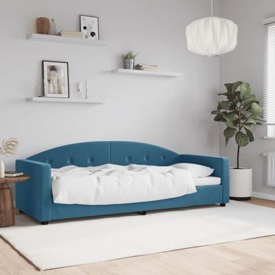 Slaapbank 80x200 cm fluweel blauw