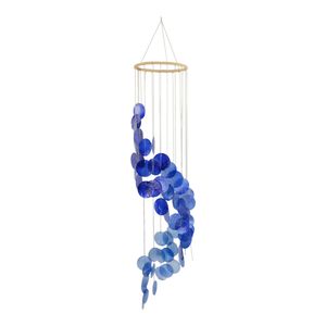 Hangende Decoratie Capiz Schelpen Spiraal Blauw