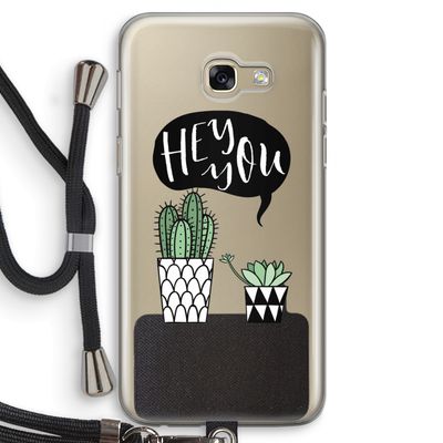 Hey you cactus: Samsung Galaxy A5 (2017) Transparant Hoesje met koord