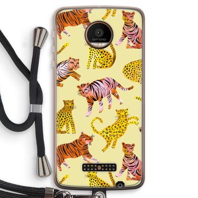 Cute Tigers and Leopards: Motorola Moto Z Force Transparant Hoesje met koord