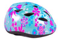 Volare kinder fietshelm xs blauw roze bloemetjes 47-51 cm extra klein model