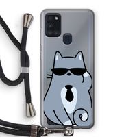 Cool cat: Samsung Galaxy A21s Transparant Hoesje met koord