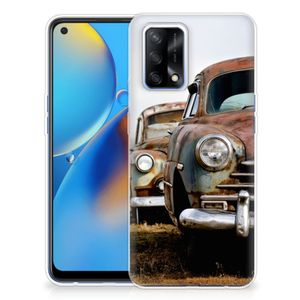 OPPO A74 4G Siliconen Hoesje met foto Vintage Auto