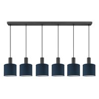 Moderne hanglamp Bling - Blauw - verlichtingspendel Xxl Beam 6L inclusief lampenkap 20/20/17cm - pendel lengte 150.5 cm - geschikt voor E27 LED lamp - Pendellamp geschikt voor woonkamer, slaapkamer, keuken