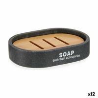 Zeepschaal Bruin Grijs Hars 8 x 2,5 x 12,5 cm (12 Stuks)