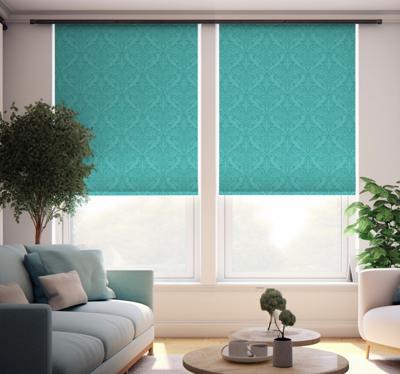 Damast Rolgordijn turquoise