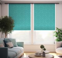 Damast Rolgordijn turquoise