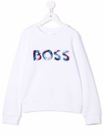 BOSS Kidswear sweat à logo brodé - Blanc