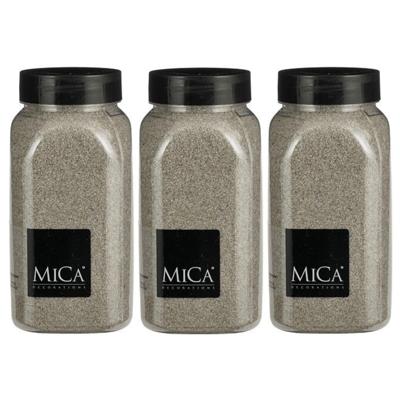 Mica Decorations decoratie zand - 3x - 650ml - lichtgrijs - hobby zandkorrels - sierzand Mica Decorations decoratie zand - 3x - 650ml - lichtgrijs - hobby zandkorrels - sierzand