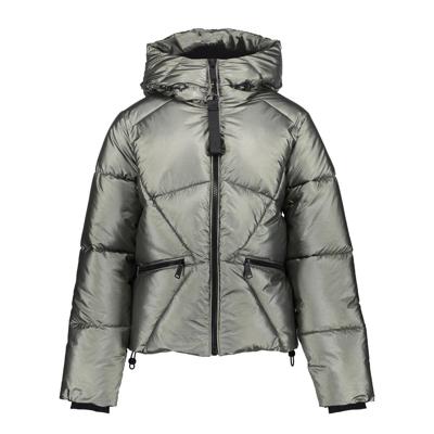 Geisha winter jas meisjes - groen - boxy - metallic