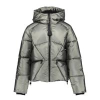 Geisha winter jas meisjes - groen - boxy - metallic