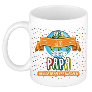 Naam mok papa Arie - wit - de beste - keramiek - 300 ml - Vaderdag/verjaardag